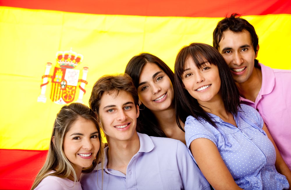 Group of people learning Spanish as a foreign language in Spain